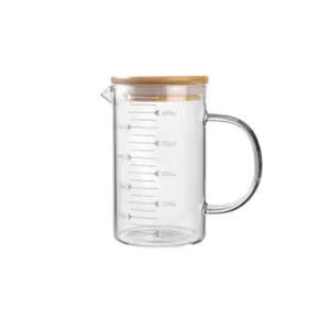 سيرفر قهوة زجاجي سعة ٥٠٠ مل مع غطاء خشبي